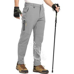 Men's Snow Pants FleeceLined Hiking Winter Waterproof Softshell Ski Outdoor Pant